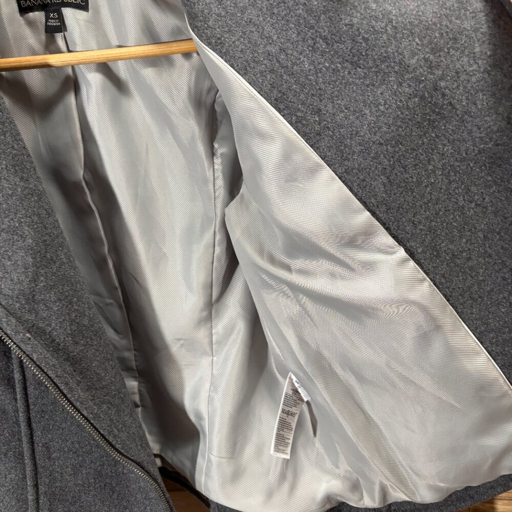 Banana Repbulic Wool Moto Jacket, Gray Size XS - Picture 6 of 9